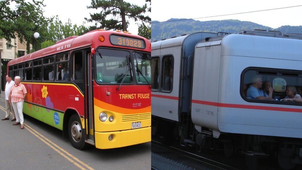 senior bus or train