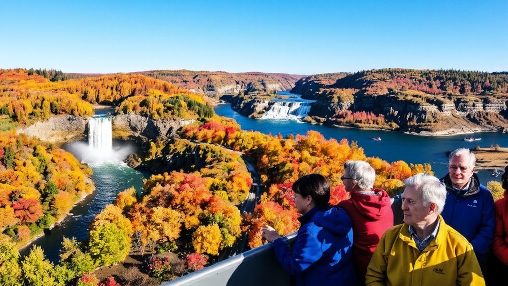 waterfalls cliffs canoeing hiking
